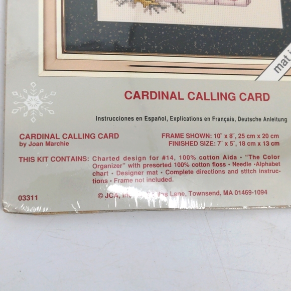 Weekenders Counted Cross Stitch Kit "Cardinal Calling Card" Mat Included NEW - Picture 3 of 4